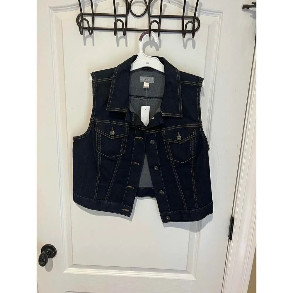 New Loft dark colored jean vest